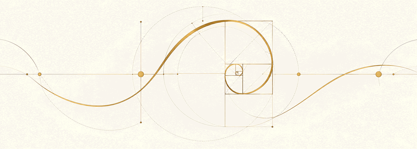 Visual representation of the golden ratio formula